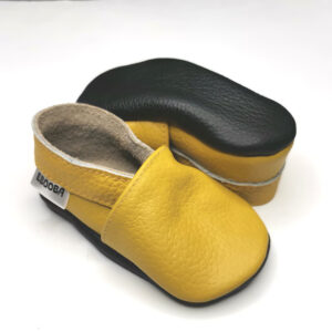 Yellow soft sole leather Baby shoes / Toddler Kids' Slippers