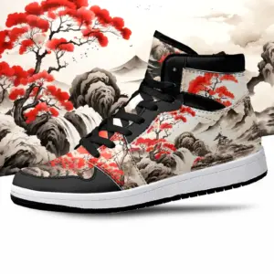 Cherry Blossom High Tops, Japanese Art Shoes, Cherry Blossom, Japanese Art, Cherry Blossom Premium High Tops