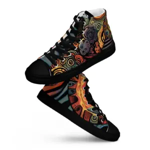 Trippy Shoes High Top Canvas Festival Wear Art Psychedelic Hippie Custom Best Gift